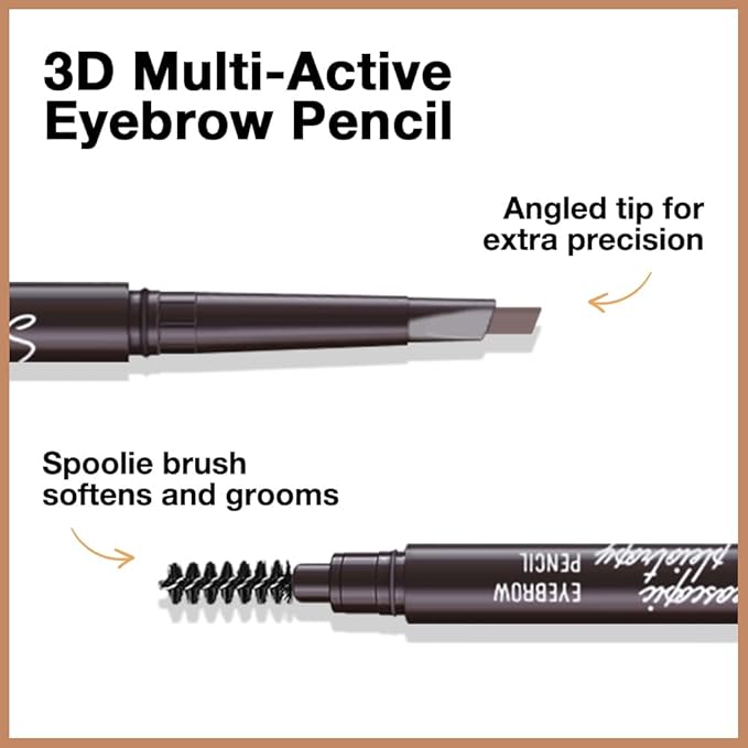 WanTuoluo Black Ultra-Fine Tip Eyebrow Pencils Pack for Women, 5Pcs Mechanical Precise Brow Pencil with Brush,Draws Tiny Brow Hairs, Defines, Fills Brows, Shapes, Contours, Combs, Waterproof (SET36-9)