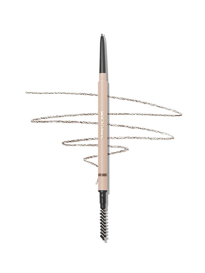 SHEGLAM Insta-Fill Eyebrow Pencil Long Lasting Non-Sticky Sweatproof Matte Eye Brow Pen Makeup-Dark brown