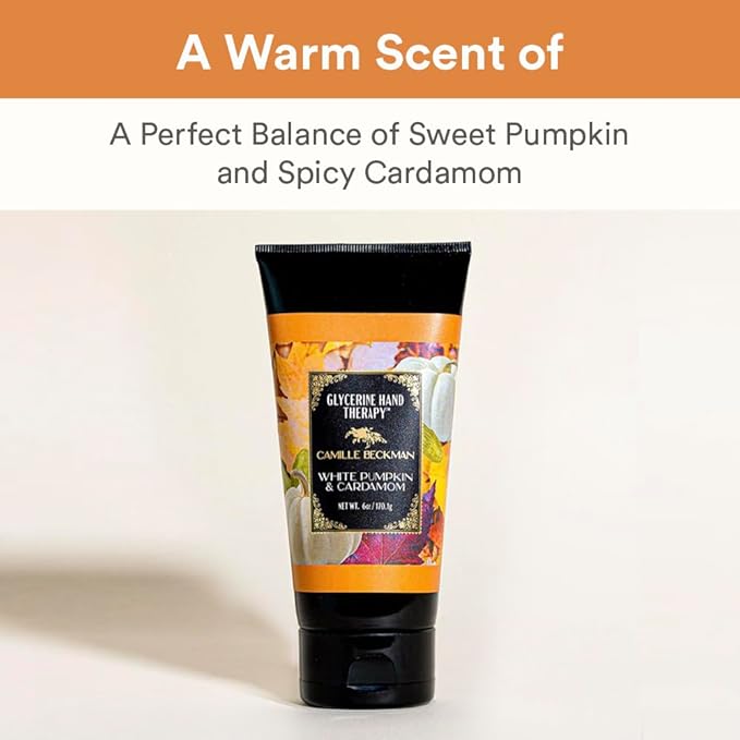 Camille Beckman Glycerine Hand Therapy Cream, White Pumpkin & Cardamom, 6 Ounce