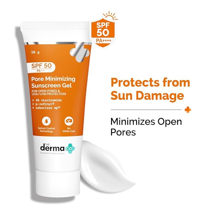 The Derma Co Pore Minimizing Priming Sunscreen with SPF 50 & PA+++ | Reduces Pore Size & Excess Oil | 2-in-1 Primer with SPF | Matte Finish with No White Cast | 1.76 Oz/50g