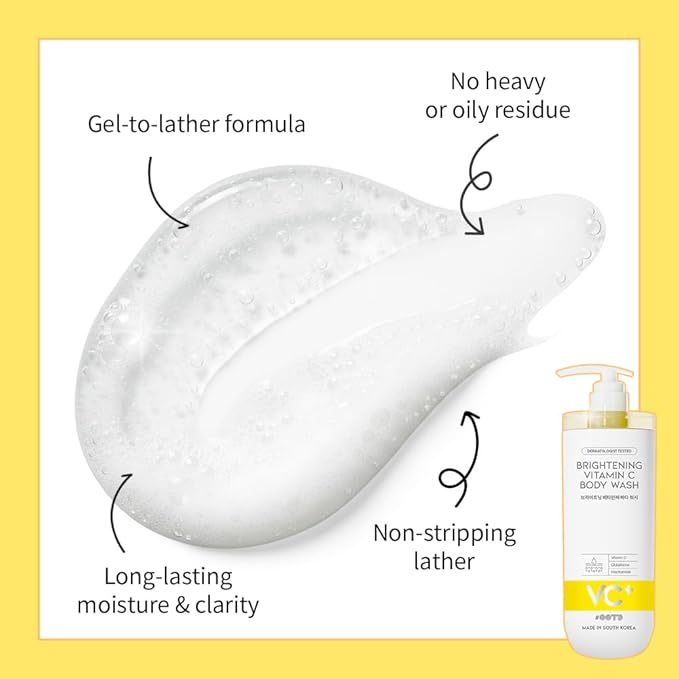 #OOTD Vitamin C Body Wash, 750ml (25.36 fl oz.) Gentle Daily Cleanser with Niacinamide for Dull & Sensitive Skin