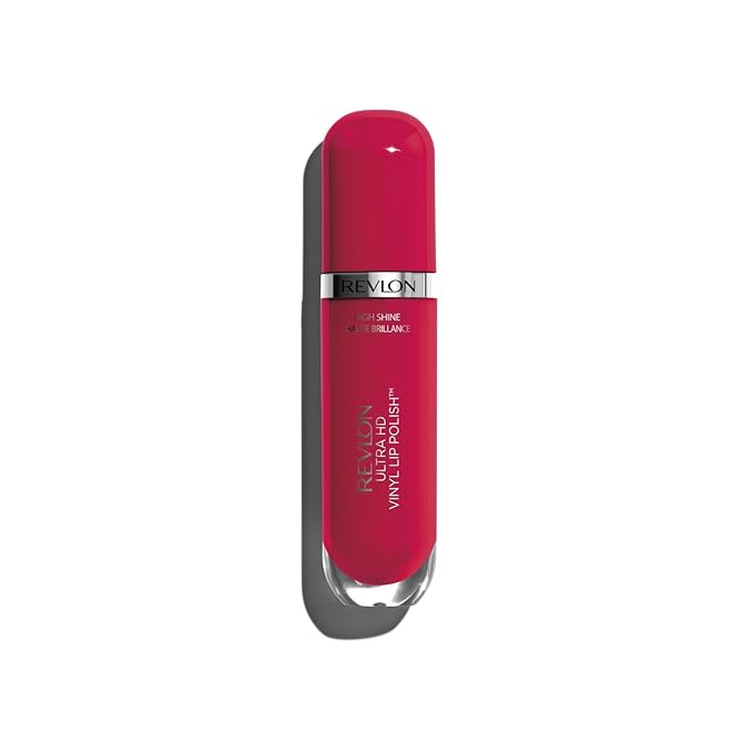 REVLON Ultra HD Vinyl Lip Polish, Liquid Lipstick, Cherry On Top, Cherry Red Gloss, 0.2 Fluid Ounce