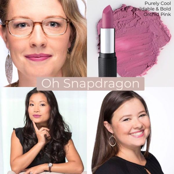 Red Apple Full Body Lipstick for Women - Vegan Gluten Free Organic Lipstick - Creamy Lip Color, Nourishing Lip Makeup w Vitamin E - COOL ORCHID PURPLE SHADE - OH SNAPDRAGON