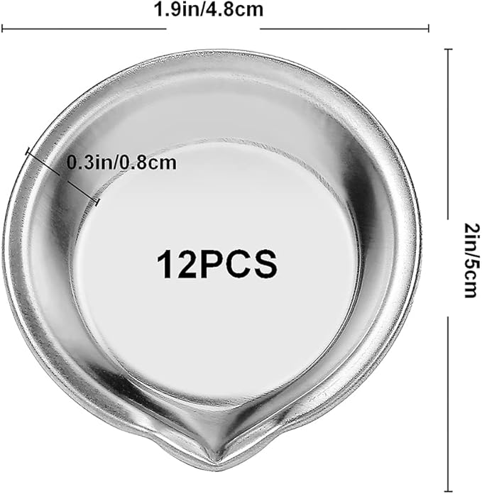 12pcs Makeup Palette Stainless Steel Small Round Paint Tray Artist Watercolours Paint Mixing Palette Tray