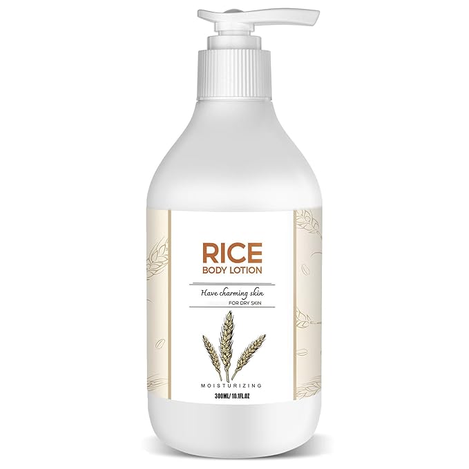 Grospe Rice Moisturizing Body Lotion for Women, Body Firming Moisturizer with Rice Extract for Dry Skin, Moisturizer Body Cream for Nourishing Non-Greasy Refreshing Quickly Absorbed 10.1 Fl Oz