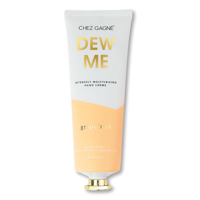 Chez Gagné Vegan Hand Cream for Dry Hands - Dew Me - Grapefruit 3.4oz Non-Greasy Moisturizing Hand Lotion - Made in California - Paraben, Sulfate & Phthalate Free - Flirty Funny Gift