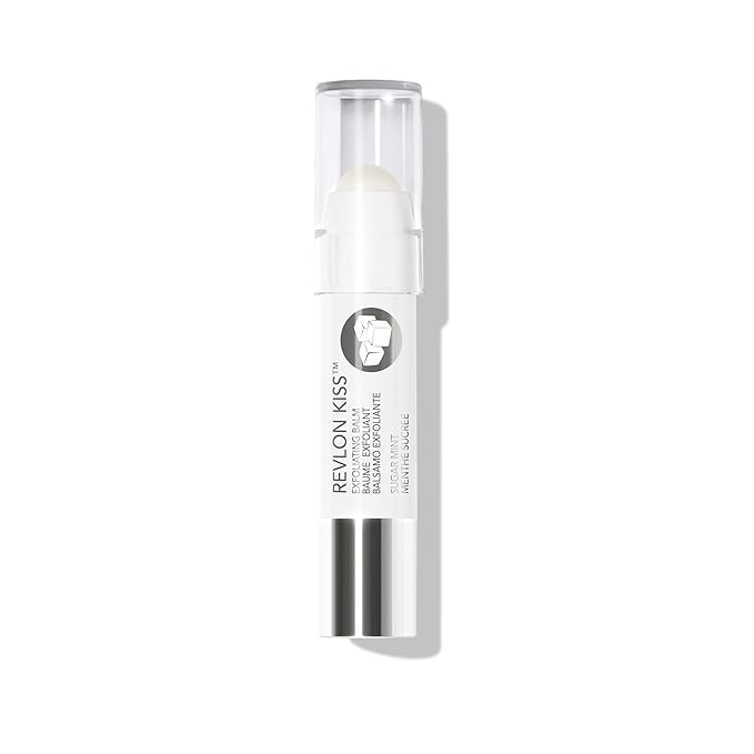 Revlon Kiss Sugar Scrub Exfoliating Lip Balm, 24 Hour Long Lasting Hydration, Sugar Mint, 0.09 oz