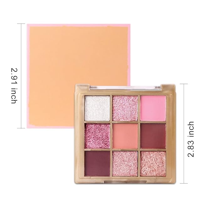 WanTuoluo Matte Sparkling Eye Shadow Palette,Neutral Nude Smoky Glitter Powder Eyeshadow for Older Women,High-Pigment Eye Makeup, Naturing-Looking Travel Size Makeup Pallete (Matte Glitter-Pink)