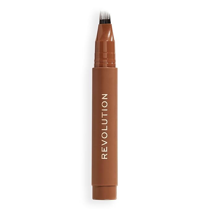 Revolution Beauty London Instant Brow Hair Pen, Precision Applicator for Hair-Like Strokes, Long-Lasting Eyebrow Pen, Warm Brown, Vegan & Cruelty-Free, 0.06 fl oz