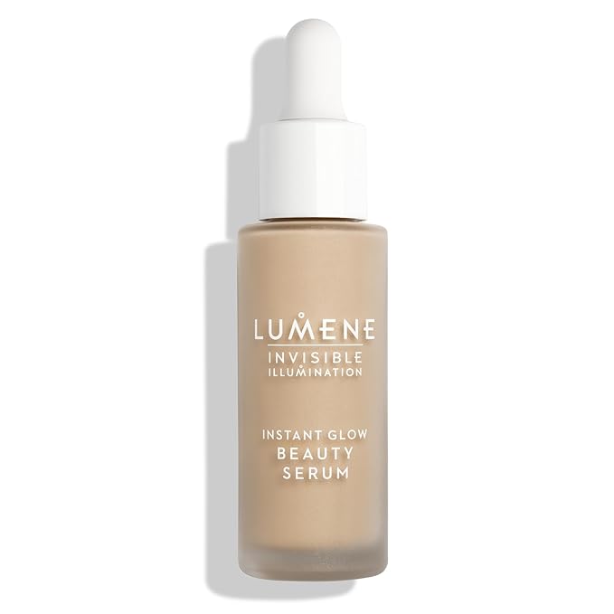 LUMENE Invisible Illumination Instant Glow Beauty Serum | Universal Medium Shade | Face Makeup & Brightening Serum | Lightweight, Buildable Coverage | Vegan | 30 ml