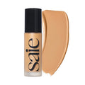 Saie Glowy Super Skin Tint Liquid Foundation - Weightless + Dewy Foundation with Lightweight Medium Coverage - Hydrating Face Makeup + Skin Care Serum Hybrid with Hyaluronic Acid - Shade 16 (1.01 oz)