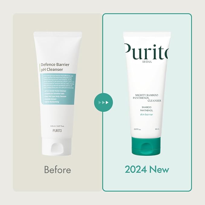 PURITO Mighty Bamboo Panthenol Cleanser, Gentle Face Wash for Moisturizing, Makeup Remover, for Sensitive Skin, Vegan & Cruelty-Free Face Cleanser150ml / 5.07 fl. Oz.