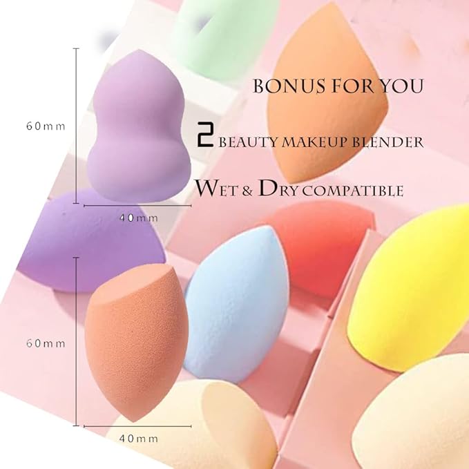 Makeup Brush Set, NEVSETPO 28PCS Make Up Brushes For Women Include 24 Makeup Brushes 2 Sponges, 1 Dual End Mask Spatula, 1 Brush Egg Cleaner, 1 Travel-Friendly Easy Clean Roll Up Makeup Bag