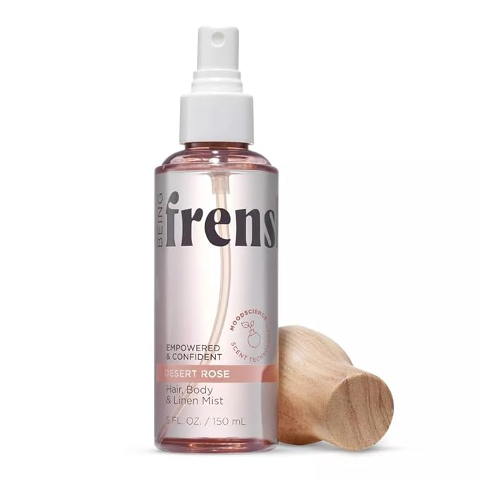 𝐁𝐞𝐢𝐧𝐠 𝐅𝐫𝐞𝐧𝐬𝐡𝐞 Desert Rose for Women's Hair, Body & Linen Mist Body Spray with Essential Oils - 5 FL OZ (Pack 01)