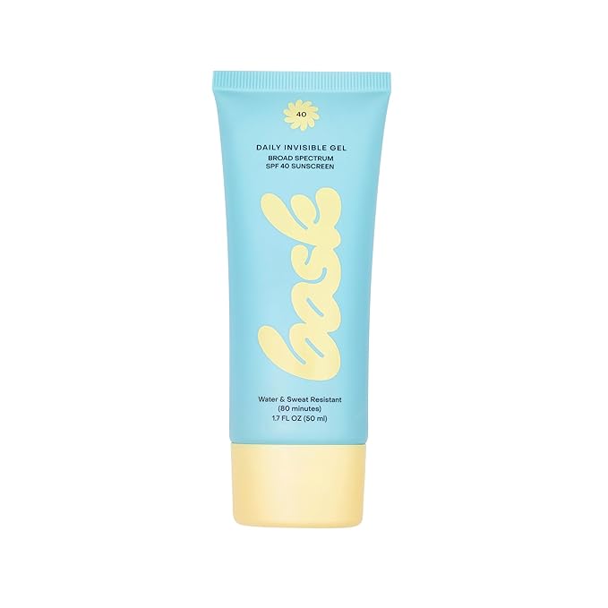 Bask SPF 40 Daily Invisible Gel Face Sunscreen - Broad Spectrum Protection, Fragrance Free, Hydrating, Clear, Lightweight & Non-Greasy, Dermatologist Recommended, 1.7 fl oz (Value Pack of 3)