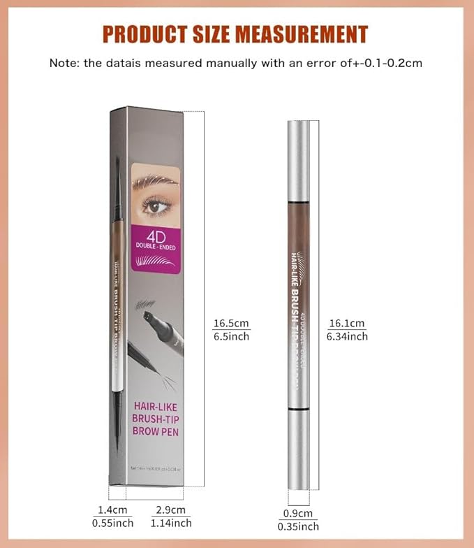 Microblading Eyebrow Pencil & Pen for Women，Waterproof Smudge Proof Quick-Dry Brow Definer with Micro Split Tip for Hair Like Strokes, Faux Brow Lift and Snatch Brow Tint (Brown)