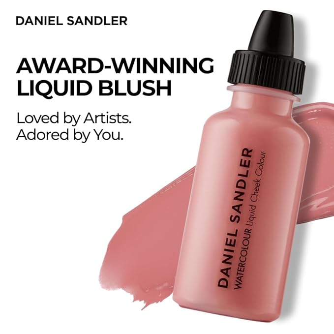 Daniel Sandler Watercolor Liquid Blush — Buildable, Blendable & Long-Lasting Liquid Blush for Cheeks, Lips, & Eyes — Lightweight & Water Resistant — For All Skin Types — Cherub