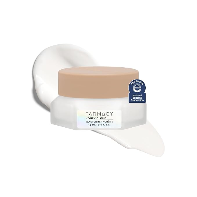 Farmacy Honey Cloud Face Moisturizer Cream - Lightweight Face Lotion with Hyaluronic Acid + Peptides - Breathable Moisture + Barrier Repair - Facial Moisturizer for Combo, Sensitive + Oily Skin (15ml)
