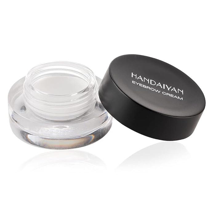12 Colors Eyebrow Pomade - Full-pigmented, Long Lasting Waterproof Eyebrow Cream Gel Filling & Shaping Tinted Enhancers with Brush for Daily or Cosplay (05 White Out)