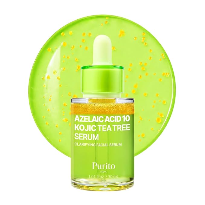 PURITO Azelaic Acid 10% + Kojic Acid + Tea Tree Facial Serum | for Blemish-Prone, Oily & Sensitive Skin | Redness Soothing | Korean Skincare, 30mL 1.01 fl.oz