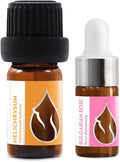 Set Luxury Organic Essential Oils | Helichrysum (5ml) + Rose (3ml) | 100% Pure and Natural | Undiluted | Therapeutic Grade | Family-Owned Farm | Steam-Distilled | Non-GMO | 2 pcs