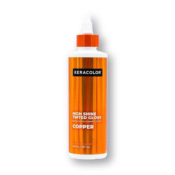 Keracolor High Shine Tinted Hair Gloss, In-Shower Hair Glaze, Sheer Color-Enhancing Glossing Treatment, Copper, 8 Fl Oz