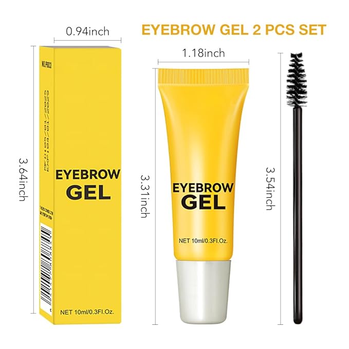 BINGBRUSH 2Pcs-Transparent Eyebrow Lamination Gel Clear Mascara, Shaping Makeup Gel,Waterproof, Transfer-proof, Brush to Fill in Eyebrows and Cover Gray Hairs - Cruelty Free