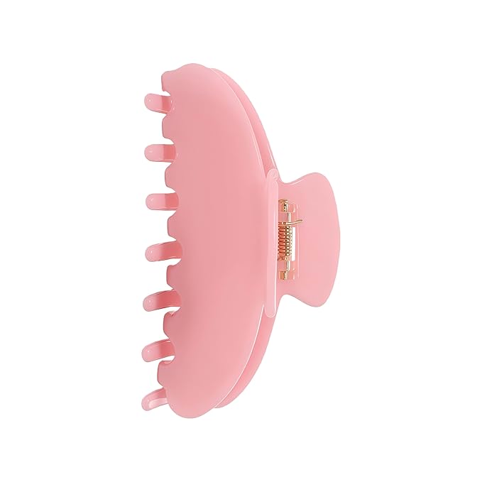 Durable Acetate Hair Clips - 4-Inch Jam Color Claw Clips for Fine and Thick Hair (Pink)