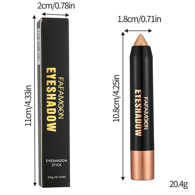 FeiCuiYun Monochrome Cream Glitter-Shimmer Eye Shadow Stick Palette makeup | 2-in-1 Eyeshadow & Eyeliner Pencil for Women | Waterproof, Vegan & Cruelty-Free | Sombras Para Ojos | 04 Shimmer Pink