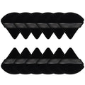 Pimoys 12 Pieces Powder Puff Face Triangle Makeup Sponge for Loose Powder Setting Powder Velour Foundation Blender Sponge Beauty Makeup Tool, Black