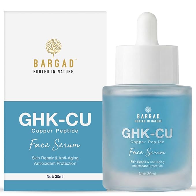 Bargad 5% GHK-Cu Copper Peptide Face Serum – Anti-Aging Firming Serum for Fine Lines & Skin Renewal – With 2% Niacinamide, Hyaluronic Acid, Alpha Arbutin & Centella Asiatica – All Skin Types – 30ml
