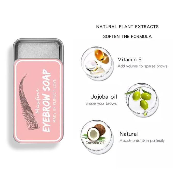 2 Pack Eyebrow Soap Clear Brow Gel Waterproof Long Lasting Eyebrow Styling Wax for Natural Brows Shaping Makeup