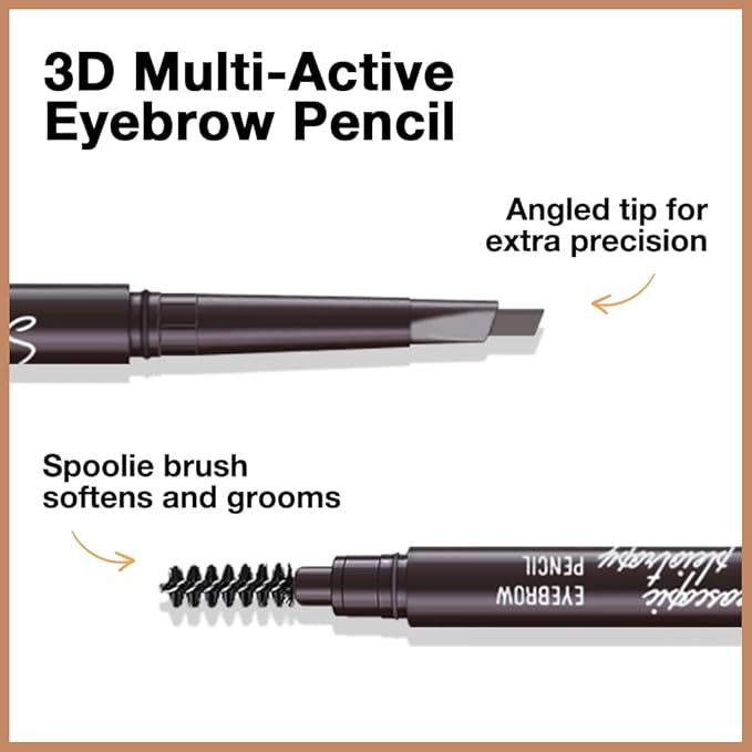 WanTuoluo Eyebrow Pencils for Women, Medium Brown Brow Pen Brow Brush for Eye Makeup, Dual-Sided Soft Ultimate Retractable Definer Pencils, Fine Tip lapiz de cejas