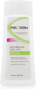 pHisoderm Anti-Blemish Body Wash for Acne, 10 fl oz Bottle