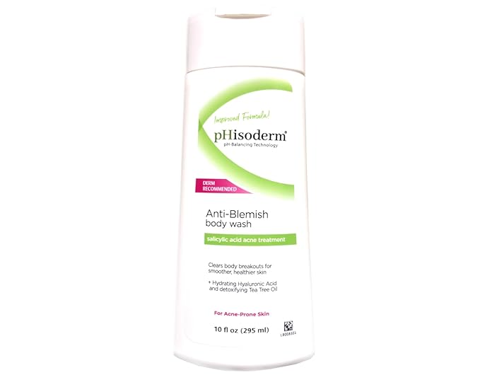 Phisoderm Anti-Blemish Body Wash, Salicylic Acid Acne Treatment, Soothing Formula, 10 fl oz
