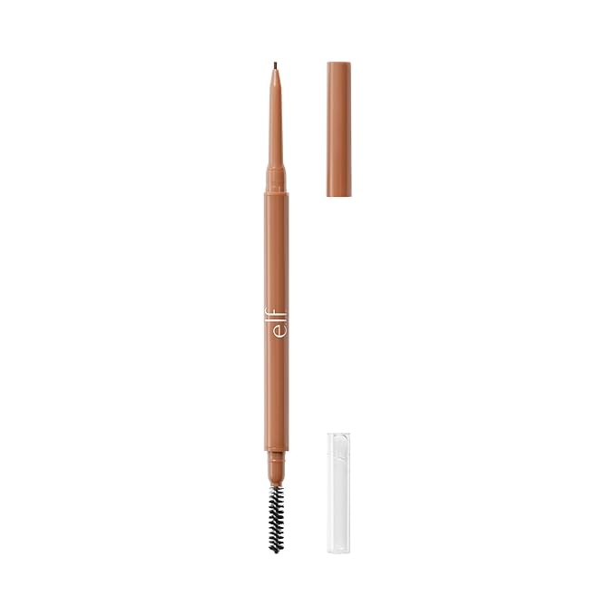 e.l.f. Micro-Fine Brow Pencil, Waterproof Brow Color & Spoolie For Shaping Brows & Creating A Feathered Natural-Looking Finish, Vegan & Cruelty-Free, Soft Brown