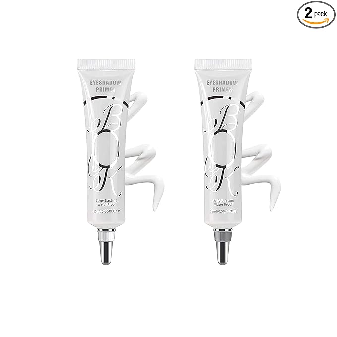LOKFAR 2 Pack Matte Eyeshadow Primer for Oily Lids White Eyeshadow No Crease Eye Primer Makeup Eyeshadow Base Waterproof & Smudge-proof & Long Lasting Cream Liquid Eye-shadow for All Shadows (Set A)
