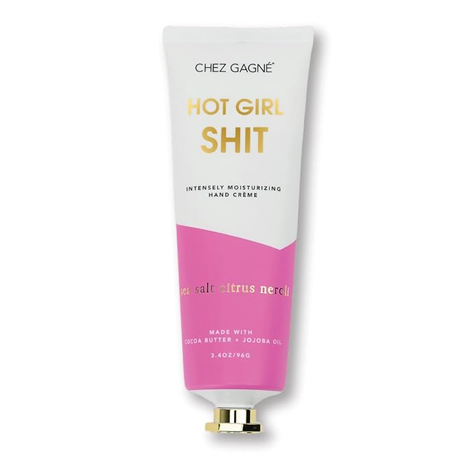 Chez Gagné Intensely Moisturizing Vegan Hand Cream, Jojoba Oil Cocoa Butter,Non-Greasy, Fast-Absorbing, USA - (3.4, Sea Salt, Citrus + Neroli - Hot Girl Shit) Valentine's Day Gift