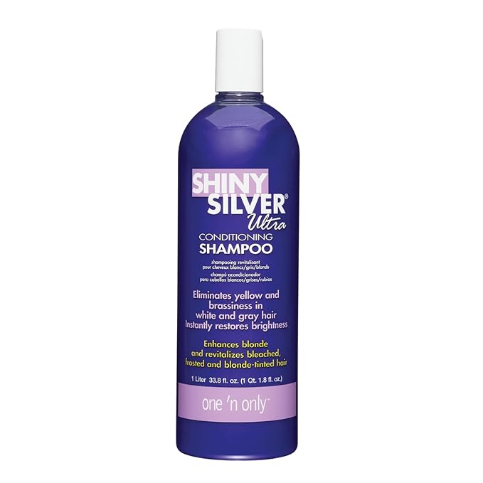 One 'n Only Shiny Silver Purple Shampoo - Argan Oil Toning Hair Shampoo for Blonde, Gray, White & Highlighted Hair - Moisturizes, Brightens & Reduces Brassiness (1 Liter)