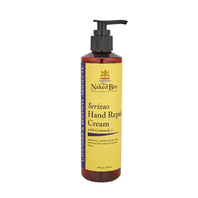 The Naked Bee Lavender and Beeswax Hand Cream (8 oz) Intensive Nourishing Cream for Smoother and Softer Hand - Unscented Deep Moisture and Repair for Dry Skin