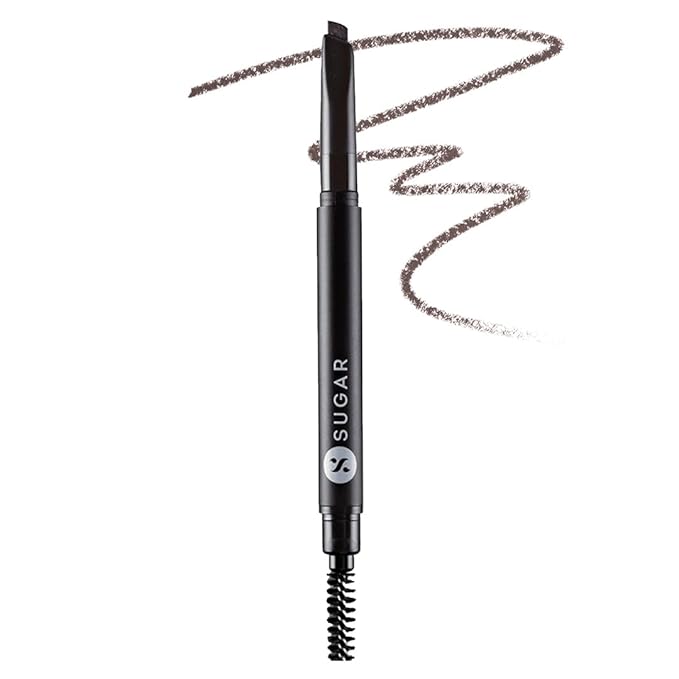 SUGAR Cosmetics Arch Arrival Brow Definer with Spoolie Lasts Upto 12hrs Pigmented Eyebrow Pencil Long Lasting & Natural Finish 3.5gm 1 count (Pack of 1) 02 Taupe Tom (Grey Brown)