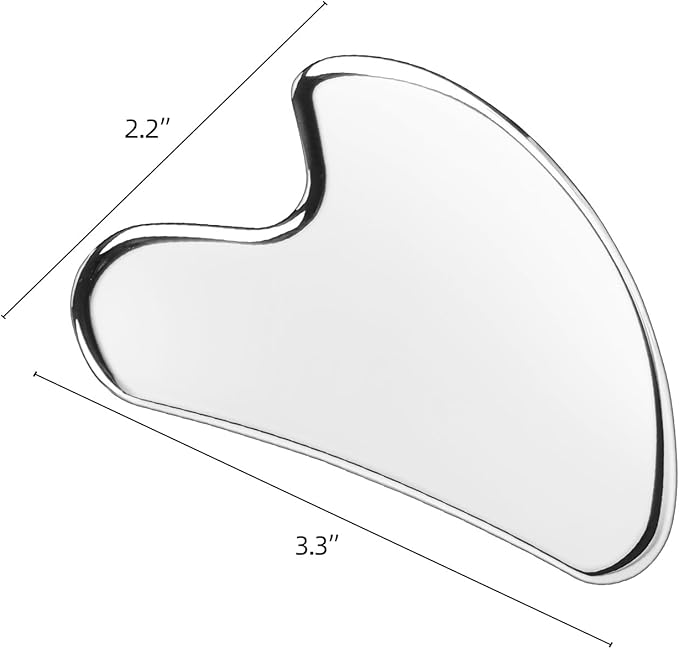 BTYMS Gua Sha Facial Tools, Heart Shaped Guasha Tool Stainless Steel Face Sculpting Tool