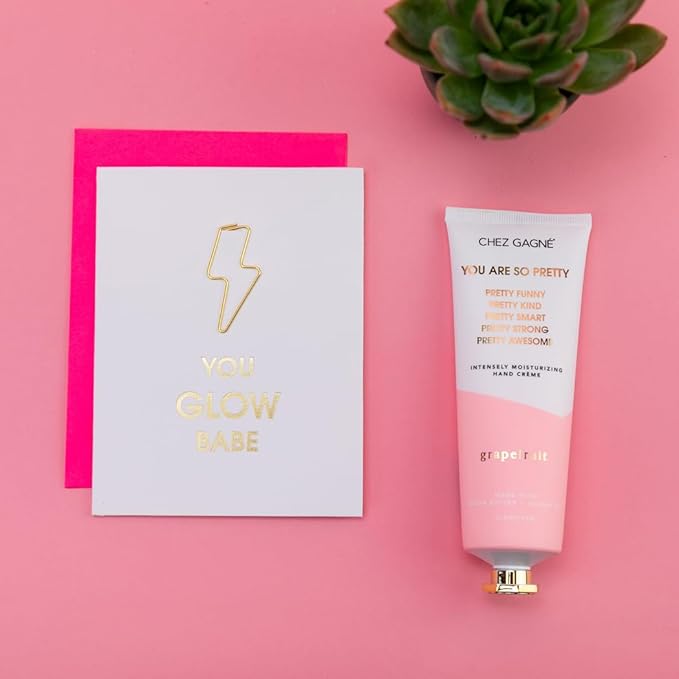 Chez Gagné Vegan Hand Cream for Dry Hands - You Are So Pretty - Grapefruit 3.4oz Non-Greasy Moisturizing Lotion - Made in California - Paraben, Sulfate & Phthalate Free - Mother's Day - Gift for Mom