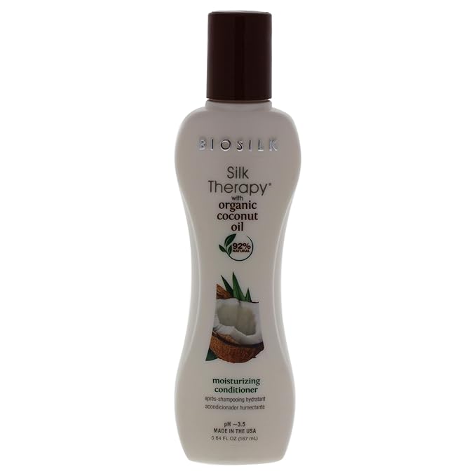 BioSilk Silk Therapy with Natural Coconut Oil Moisturizing Conditioner, Nourishing & Helps Eliminate Frizz, Sulfate, Paraben & Cruelty-Free, 5.64 Oz (Pack of 2)