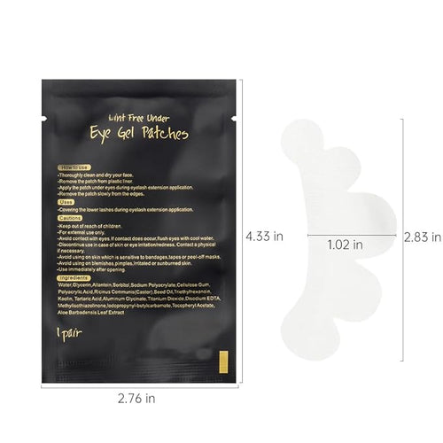 100 Pairs Eye Under Gel Pads Eyelash Extensions Patches,Lash Extension Lint Free Under Hydrogel Eye Mask Pads Beauty Tools (Black)