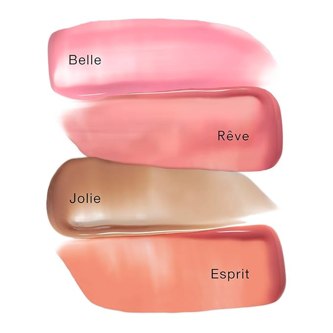 Jouer Essential Tinted Hydrating Lip Oil Gloss – Moisturizing Dry Lip Treatment Serum - Fragrance Free Tinted Lip Oil - Jojoba Seed Oil and Apricot Oil Formula