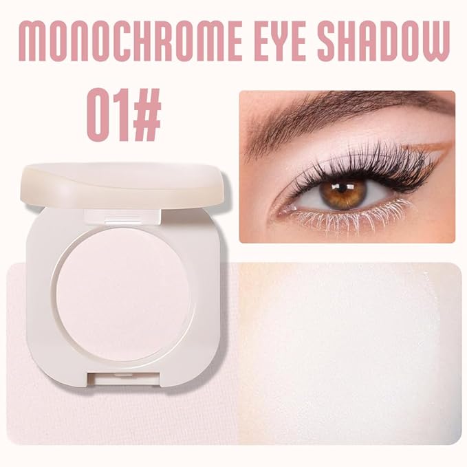 CAKAILA Single White Matte Eyeshadow,Bright Intense Monochrome Eye Shadow,Apply Makeup Easily,Matte Pressed Powder Single Eyeshadow,24 Hour Eye Makeup Longwear Waterproof