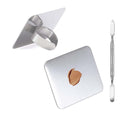 Makeup Mixing Palette, KissDate Makeup Spatula Palette with Foundation Spatula, Stainless Steel Makeup Palette Mixing Tray Nail Art Foundation