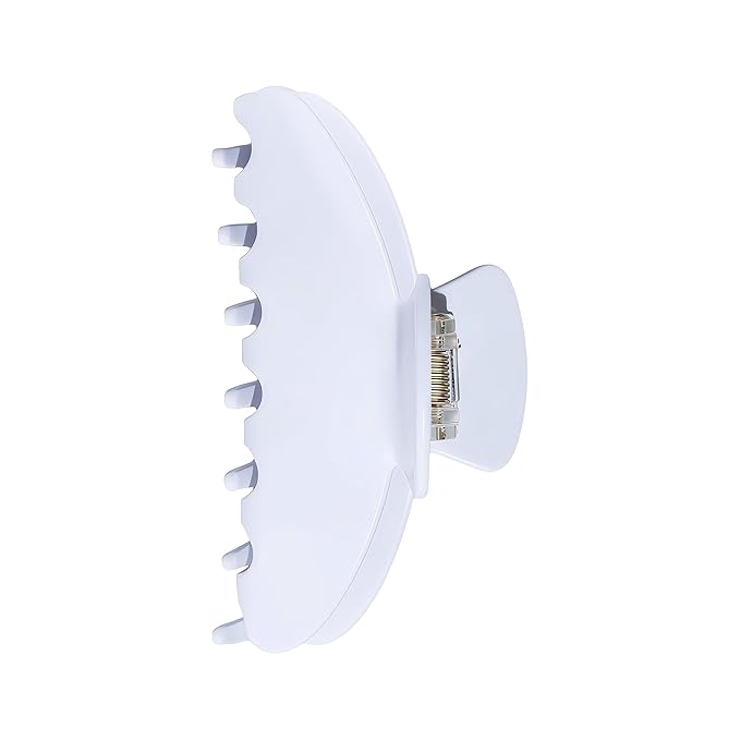 Durable Acetate Hair Clips - 4-Inch White Claw Clips for Fine and Thick Hair (White)