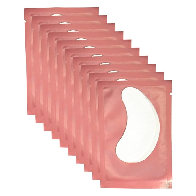 VEYES INC 50 Pairs Pink Hydrogel Eye Patch Eyelash Extension Natural Lint Free Under Eye Gel Pads Lash Extension Supplies & Beauty Tools